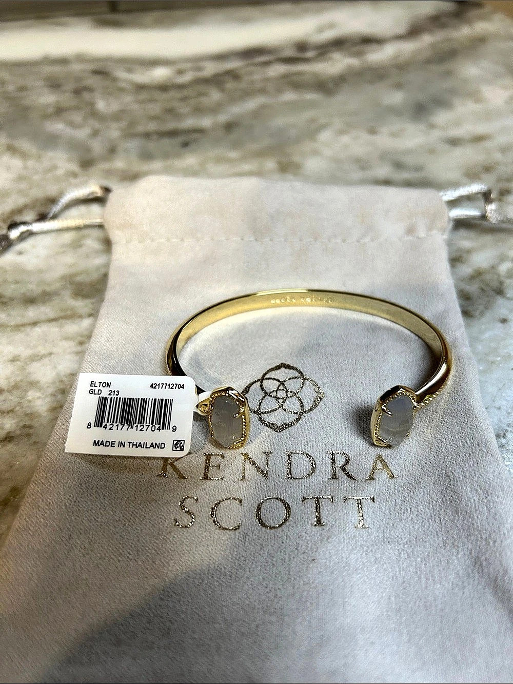 Kendra Scott Elton Gold Cuff Bracelet Gold-Tone Bangle Bracelet NWT